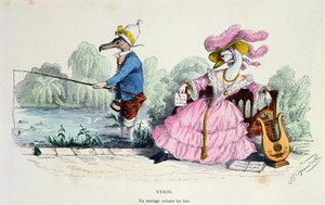 Mariage par le livre, caricature de la série 